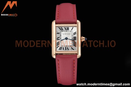 Cartier - Tank Louis Ladies 22mm RG/LE Silver AF Swiss Qtz