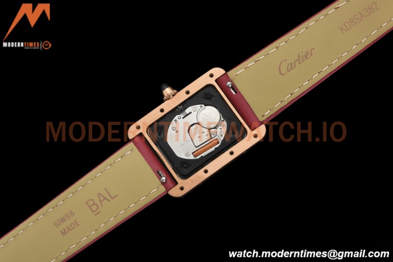 Cartier - Tank Louis Ladies 22mm RG/LE Silver AF Swiss Qtz