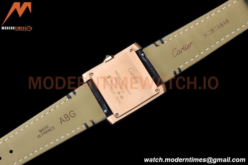 Cartier - Tank Francaise 27mm Medium Size RG/LE Blue/Silv Dia/Rmn 8848F Swiss Qtz
