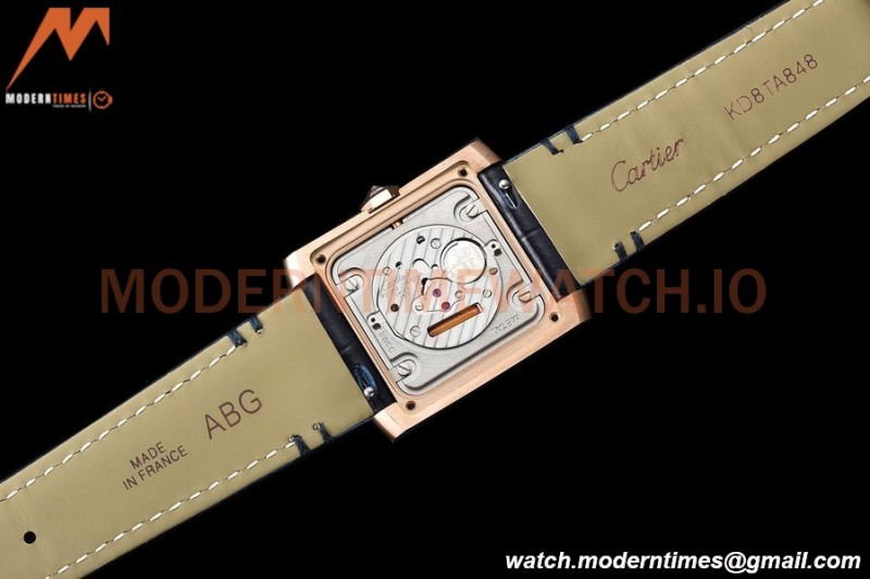 Cartier - Tank Francaise 27mm Medium Size RG/LE Blue/Silv Dia/Rmn 8848F Swiss Qtz