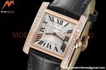 Cartier - Tank Francaise 27mm Medium Size RG/LE Blk/Silv Dia/Rmn 8848F Swiss Qtz