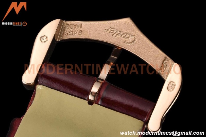 Cartier - Tank Francaise 27mm Medium Size RG/LE Brn/Silv Dia/Rmn 8848F Swiss Qtz