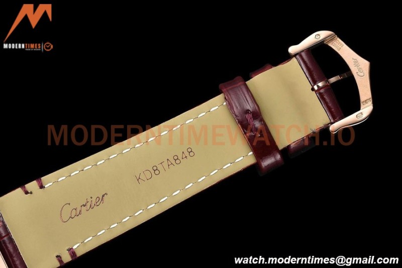 Cartier - Tank Francaise 27mm Medium Size RG/LE Brn/Silv Dia/Rmn 8848F Swiss Qtz
