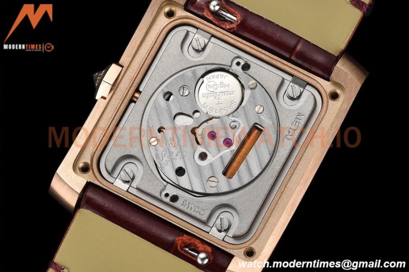 Cartier - Tank Francaise 27mm Medium Size RG/LE Brn/Silv Dia/Rmn 8848F Swiss Qtz