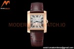 Cartier - Tank Francaise 27mm Medium Size RG/LE Brn/Silv/Rmn 8848F Swiss Qtz