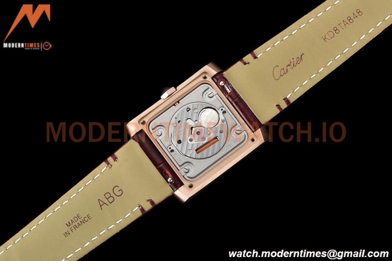 Cartier - Tank Francaise 27mm Medium Size RG/LE Brn/Silv/Rmn 8848F Swiss Qtz