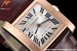 Cartier - Tank Francaise 27mm Medium Size RG/LE Brn/Silv/Rmn 8848F Swiss Qtz