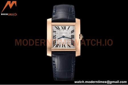 Cartier - Tank Francaise 27mm Medium Size RG/LE Blu/Silv/Rmn 8848F Swiss Qtz