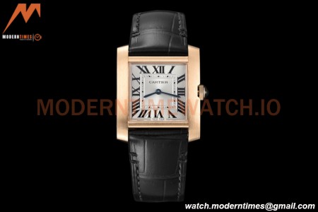 Cartier - Tank Francaise 27mm Medium Size RG/LE Blk/Silv/Rmn 8848F Swiss Qtz