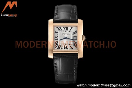 Cartier - Tank Francaise 27mm Medium Size RG/LE Blk/Silv/Rmn 8848F Swiss Qtz