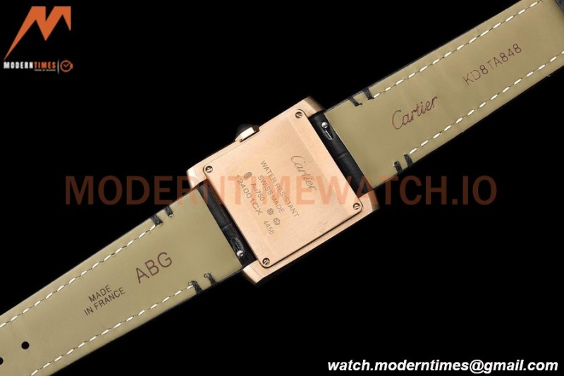 Cartier - Tank Francaise 27mm Medium Size RG/LE Blk/Silv/Rmn 8848F Swiss Qtz
