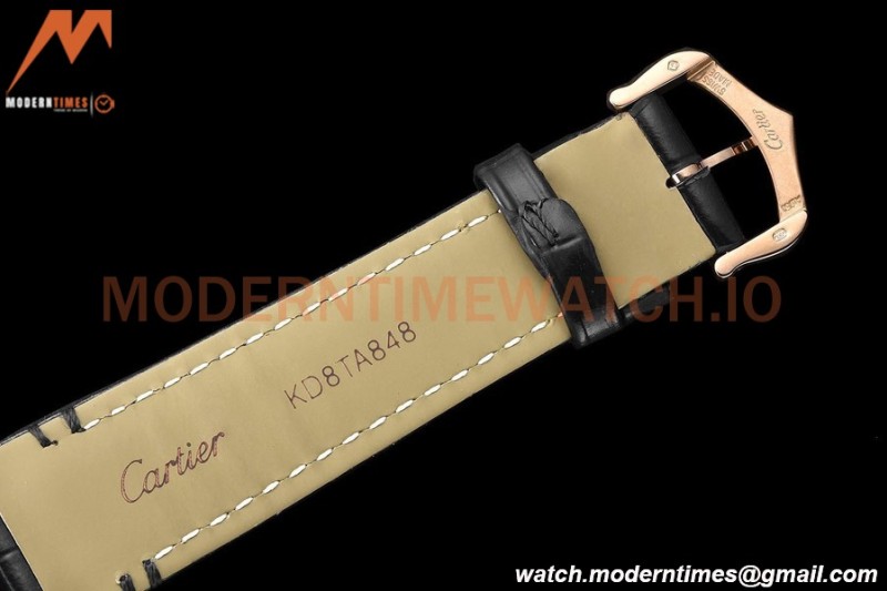 Cartier - Tank Francaise 27mm Medium Size RG/LE Blk/Silv/Rmn 8848F Swiss Qtz