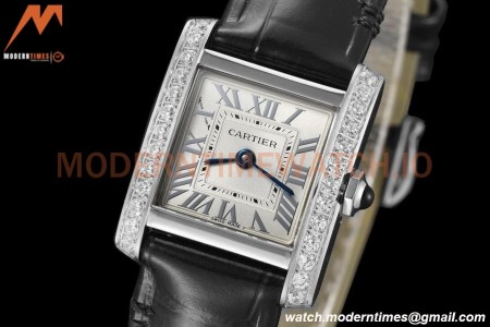 Cartier - Tank Francaise 21mm Small Size SS/LE Blk/Dia/Silv 8848F Swiss Qtz