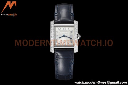Cartier - Tank Francaise 21mm Small Size SS/LE Blue/Dia/Silv 8848F Swiss Qtz