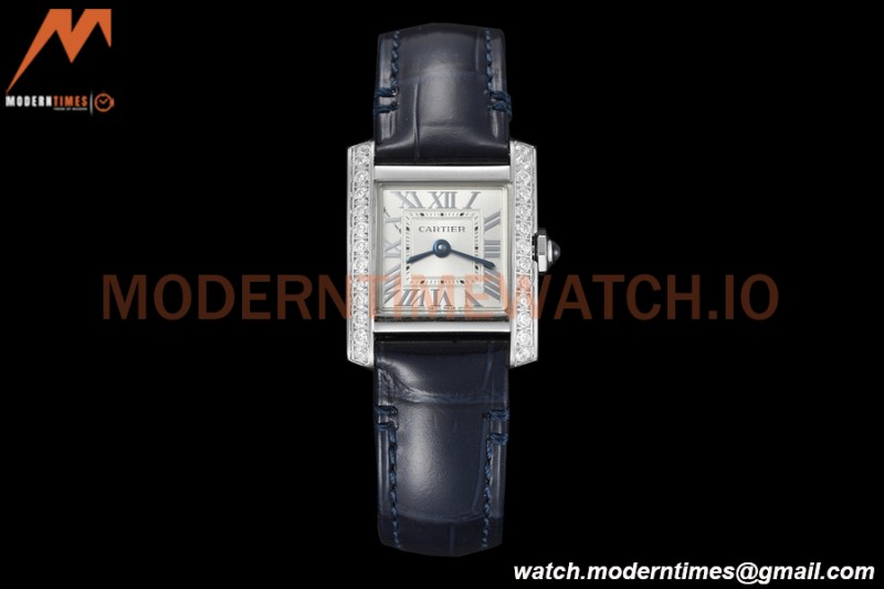 Cartier - Tank Francaise 21mm Small Size SS/LE Blue/Dia/Silv 8848F Swiss Qtz