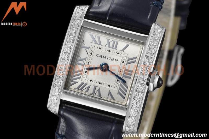 Cartier - Tank Francaise 21mm Small Size SS/LE Blue/Dia/Silv 8848F Swiss Qtz