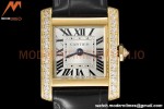 Cartier - Tank Francaise 21mm Small Size YG/LE Blk/Dia/Silv 8848F Swiss Qtz