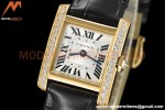 Cartier - Tank Francaise 21mm Small Size YG/LE Blk/Dia/Silv 8848F Swiss Qtz