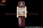 Cartier - Tank Francaise 21mm Small Size RG/LE Brn/Dia/Silv 8848F Swiss Qtz