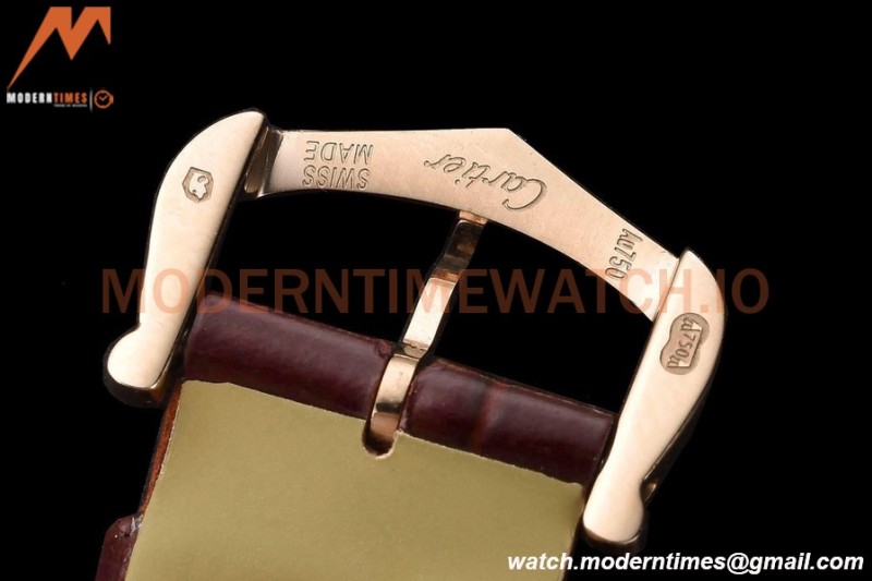 Cartier - Tank Francaise 21mm Small Size RG/LE Brn/Dia/Silv 8848F Swiss Qtz