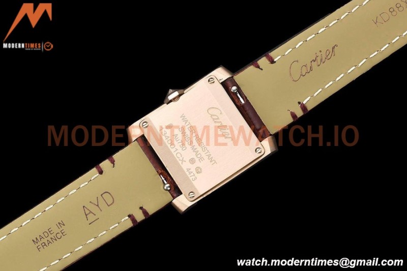 Cartier - Tank Francaise 21mm Small Size RG/LE Brn/Dia/Silv 8848F Swiss Qtz
