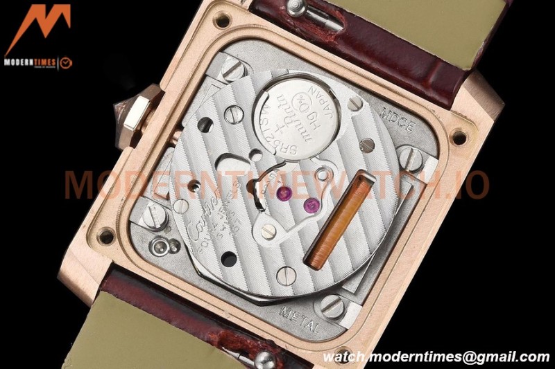 Cartier - Tank Francaise 21mm Small Size RG/LE Brn/Dia/Silv 8848F Swiss Qtz