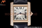 Cartier - Tank Francaise 21mm Small Size RG/LE Blue/Dia/Silv 8848F Swiss Qtz