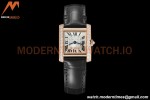 Cartier - Tank Francaise 21mm Small Size RG/LE Blk/Dia/Silv 8848F Swiss Qtz