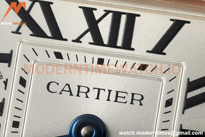 Cartier - Tank Francaise 21mm Small Size RG/LE Blk/Dia/Silv 8848F Swiss Qtz