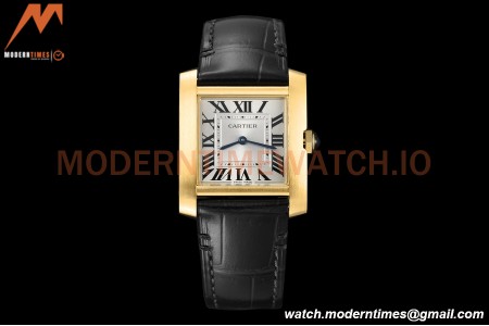 Cartier - Tank Francaise 27mm Medium Size YG/LE Blk/Silv 8848F Swiss Qtz
