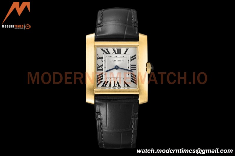 Cartier - Tank Francaise 27mm Medium Size YG/LE Blk/Silv 8848F Swiss Qtz