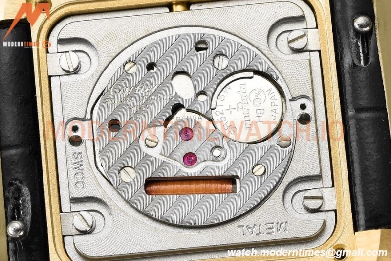 Cartier - Tank Francaise 27mm Medium Size YG/LE Blk/Silv 8848F Swiss Qtz