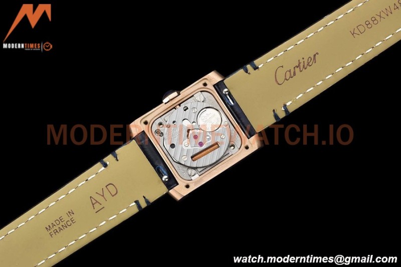 Cartier - Tank Francaise 21mm Small Size RG/LE Blue/Silv 8848F Swiss Qtz
