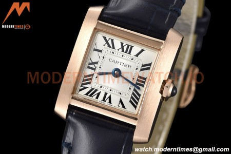 Cartier - Tank Francaise 21mm Small Size RG/LE Blue/Silv 8848F Swiss Qtz
