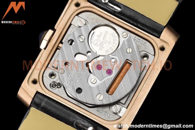 Cartier - Tank Francaise 21mm Small Size RG/LE Blk/Silv 8848F Swiss Qtz
