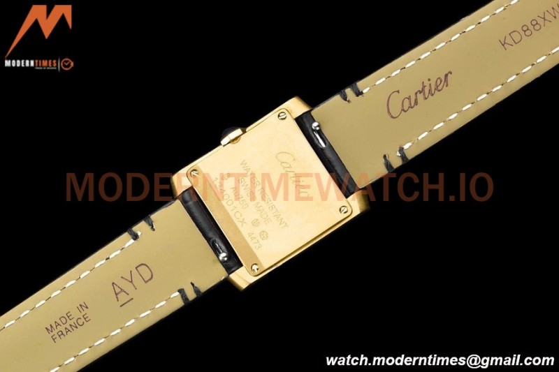 Cartier - Tank Francaise 21mm Small Size YG/LE Blk/Silv 8848F Swiss Qtz