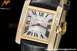 Cartier - Tank Francaise 27mm Medium Size YG/LE Blk/Dia/Silv 8848F Swiss Qtz