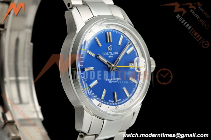 Breitling - Top Time B31 38mm SS/SS Blue Dial Yellow Hand BLF AB31