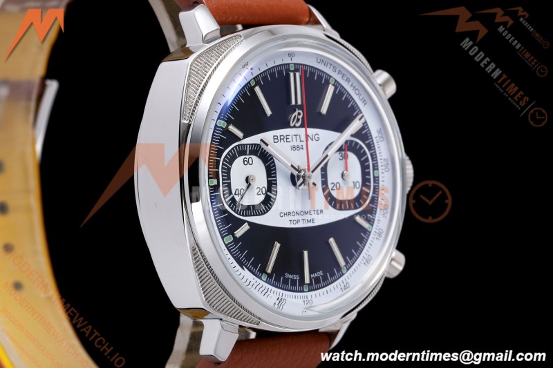 Breitling - Top Time B01 Racing Chronograph 38mm SS/LE Black Dial BLF A7750 | 브라이틀링 - 탑 타임 B01 레이싱 크로노그래프 38mm 스테인리스/가죽 블랙 다이얼 BLF A7750