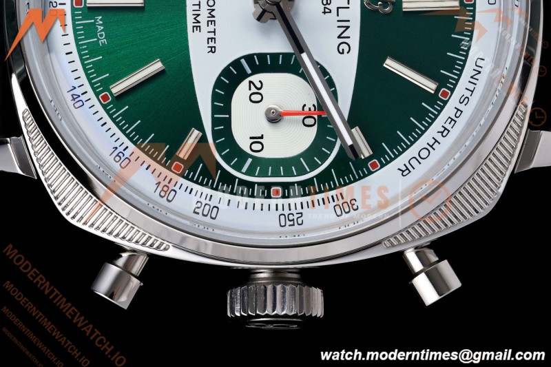 Breitling - Top Time B01 Racing Chronograph 38mm SS/LE Green Dial BLF A7750 | 브라이틀링 - 탑 타임 B01 레이싱 크로노그래프 38mm 스테인리스/가죽 그린 다이얼 BLF A7750