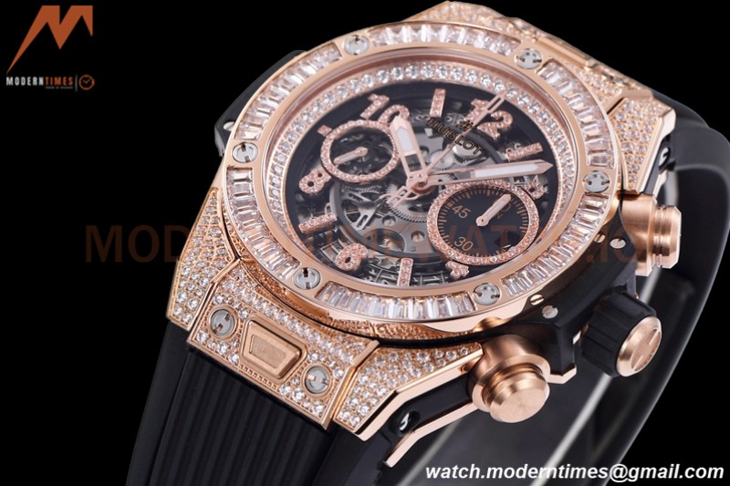 Hublot - Big Bang Unico 44mm Diamond RG/RU Dia-Blk/Ske BBF A1280