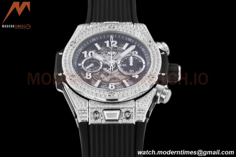 Hublot - Big Bang Unico 44mm Diamond SS/RU Blk/Ske BBF A1280