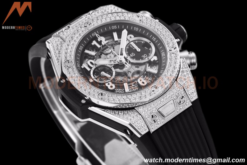 Hublot - Big Bang Unico 44mm Diamond SS/RU Blk/Ske BBF A1280