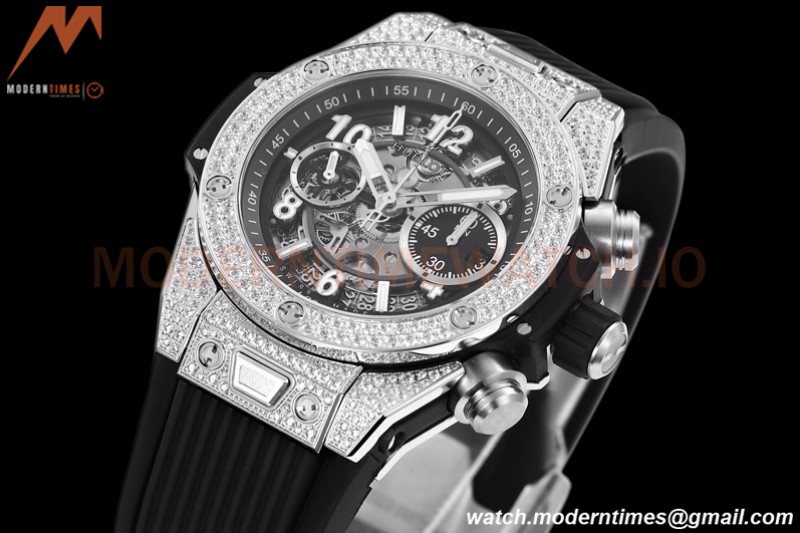 Hublot - Big Bang Unico 44mm Diamond SS/RU Blk/Ske BBF A1280