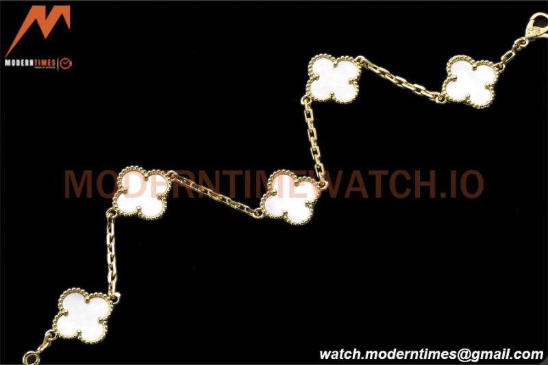 Van Cleef & Arpels 5 Motif Vintage Alhambra Malachite Gold Bracelet – Iconic Luxury Replica