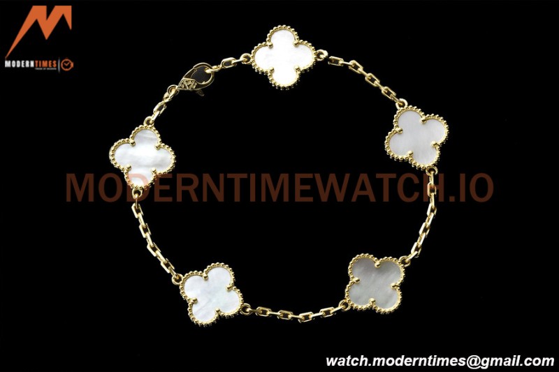 Van Cleef & Arpels 5 Motif Vintage Alhambra Malachite Gold Bracelet – Iconic Luxury Replica