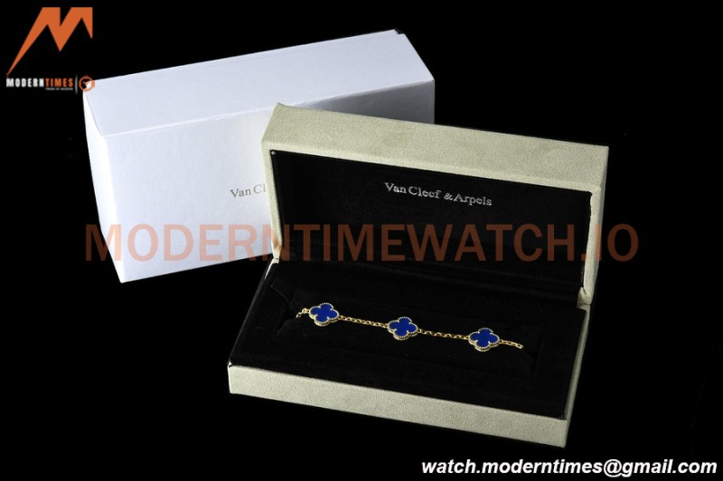 Van Cleef & Arpels 5 Motif Vintage Alhambra Malachite Gold Bracelet – Iconic Luxury Replica
