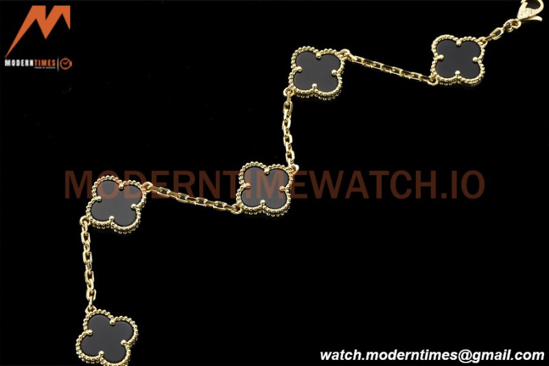 Van Cleef & Arpels 5 Motif Vintage Alhambra Malachite Gold Bracelet – Iconic Luxury Replica