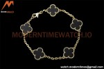 Van Cleef & Arpels 5 Motif Vintage Alhambra Malachite Gold Bracelet – Iconic Luxury Replica