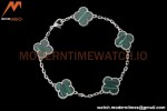 Van Cleef & Arpels 5 Motif Vintage Alhambra Malachite Silver Bracelet – Iconic Luxury Replica